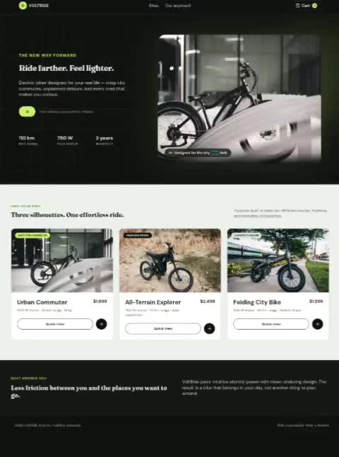 create a modern custom brand website with responsive UI
