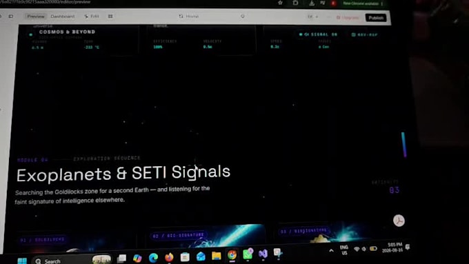 create a futuristic space or sci fi website using base 44
