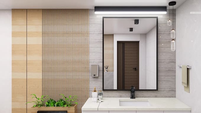 do realistic minimalist interior 3d visualization