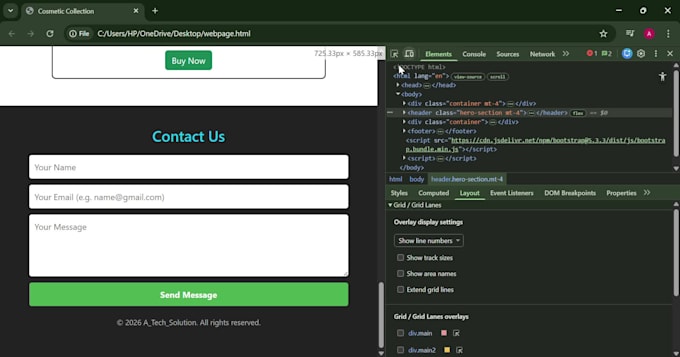 convert figma to html responsive beauty landing page