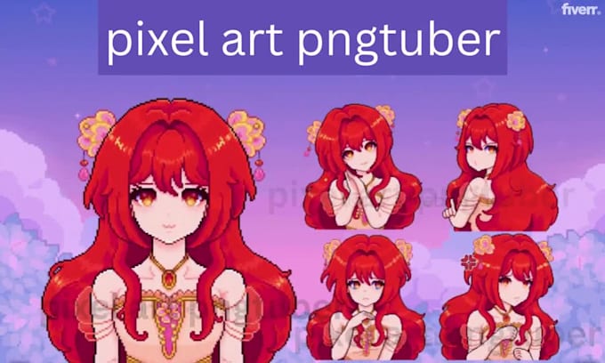 design cute anime pixel live2d vtuber model 2d pixel avatar anime vtuber model