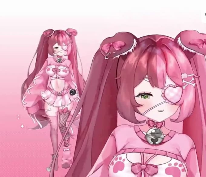 draw and rig live2d vtuber model, anime vtuber model, vtuber rigging, 2d vtuber
