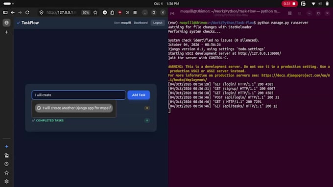be your python django web developer