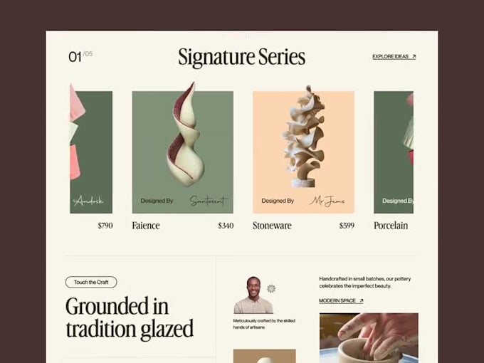 design a handmade craft store, artisan and ecommerce website