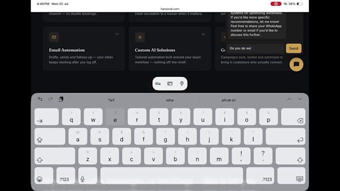 build and design custom chatbot for websites with ai automation