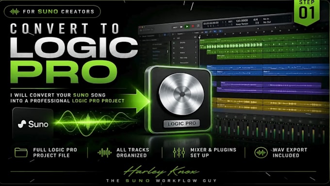 convert your suno song into a logic pro project file