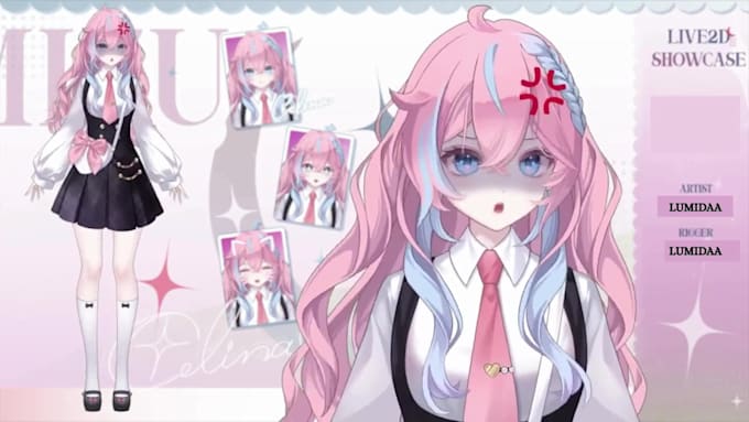 create 2d vtuber model, vtuber rigging , vtuber model, live2d character