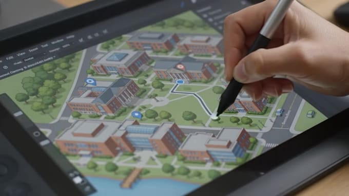 design branded campus map arena map school map park map university map event map