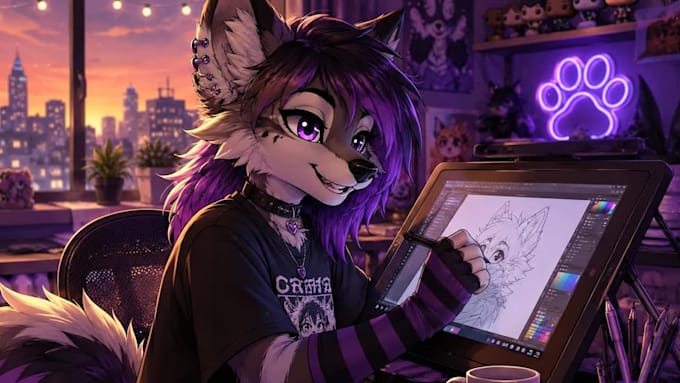 draw custom furry character nsfw art