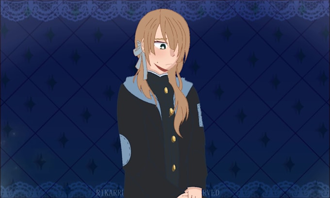 design a visual novel anime character or pngtuber