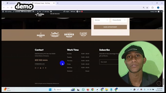 create a barbershop website with an appointment booking system