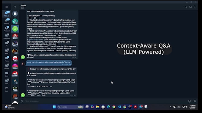 build an ai telegram bot for PDF question answering and voice transcription