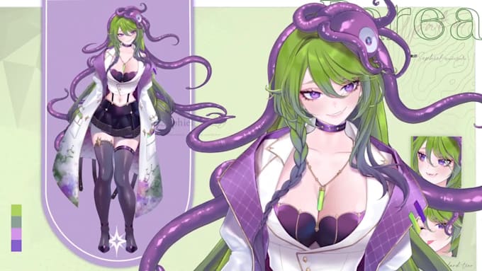 design live2d model, 2d vtuber model, vtuber rigging, anime vtuber model