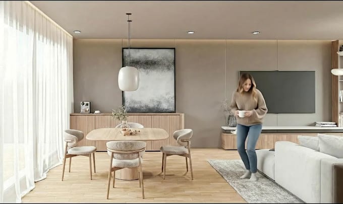do interior design and 3d rendering