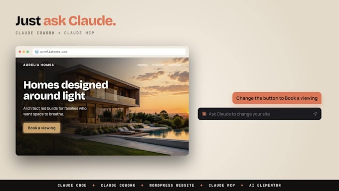 build claude code claude cowork wordpress website claude mcp ai elementor