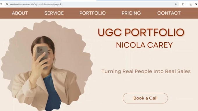 design ugc porfolio website in canva