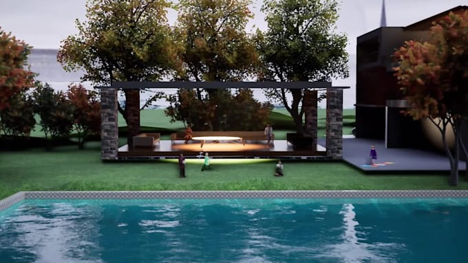 design modern house exterior and 3d architectural rendering
