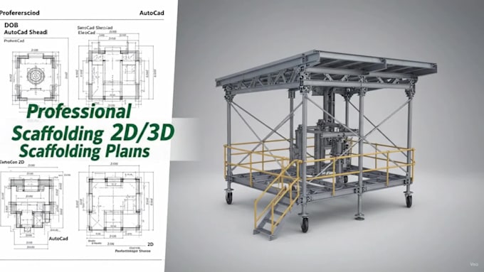 create 2d, 3d sidewalk shed and scaffolding plans in autocad
