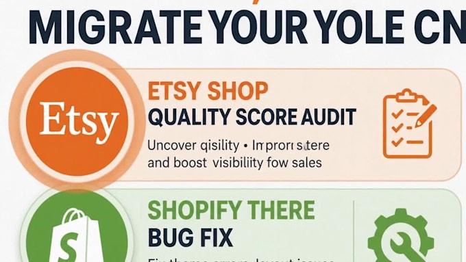 do esty shop quality score audit shopify theme bug fix store migration planning