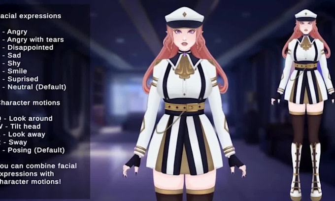 do 3d character model 3d vroid model rig and animated live2d vtuber model vrchat