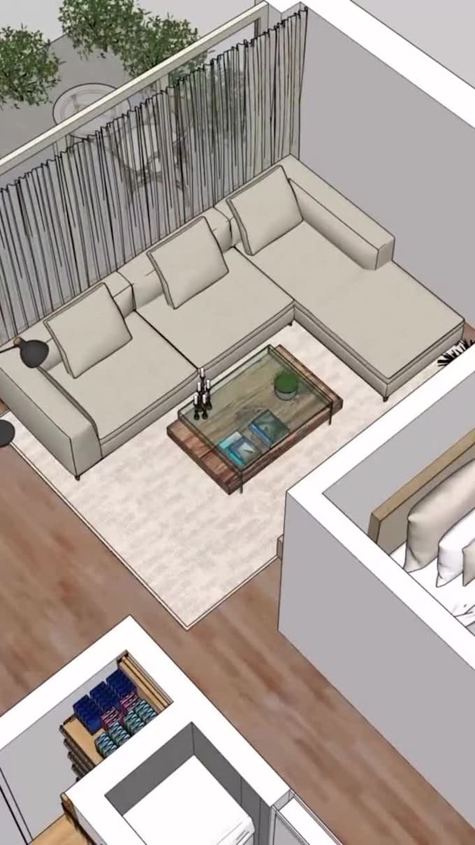create 2d to 3d floor plan architectual interior  and exterior rendering 3d plan