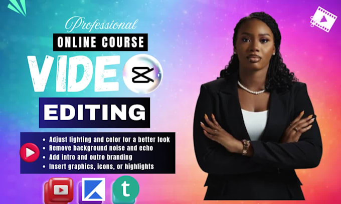 do online course video editing, course content creation, elearning course video