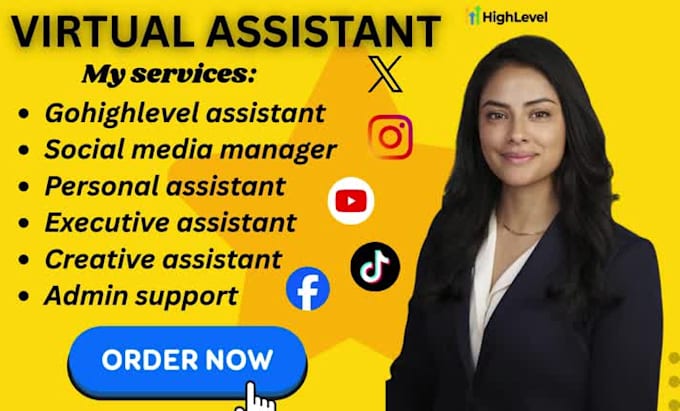 personal executive creative gohighlevel virtual assistant, social media manager