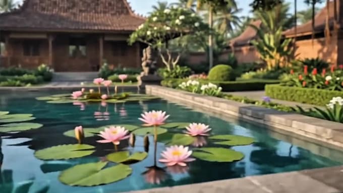 design a modern javanese tropical tiny house or eco villa