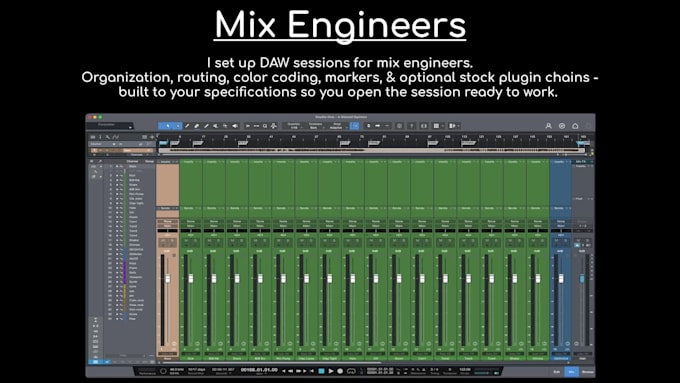set up your mix session in presonus studio one or fender studio pro