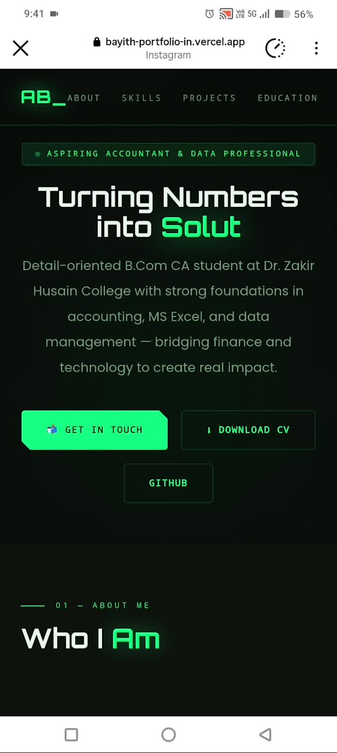 create a personal, resume, business portfolio