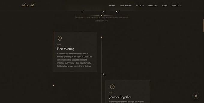 create a premium wedding, birthday and events website