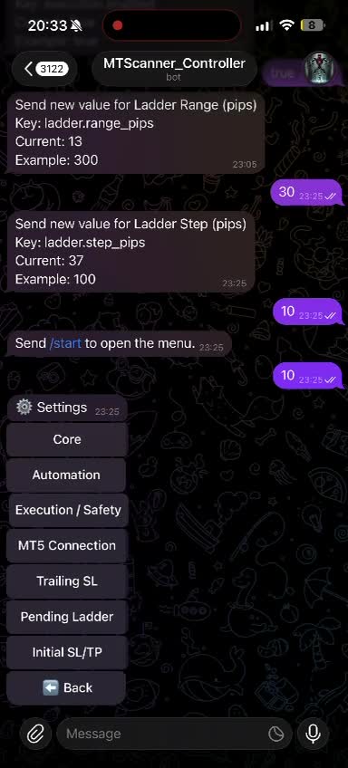 build an mt5 trading bot with telegram control panel