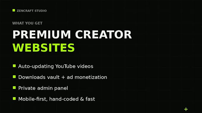 build a premium creator business website