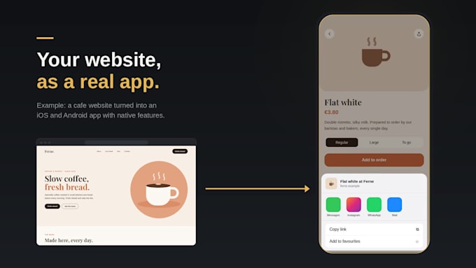 convert your website into an ios and android app