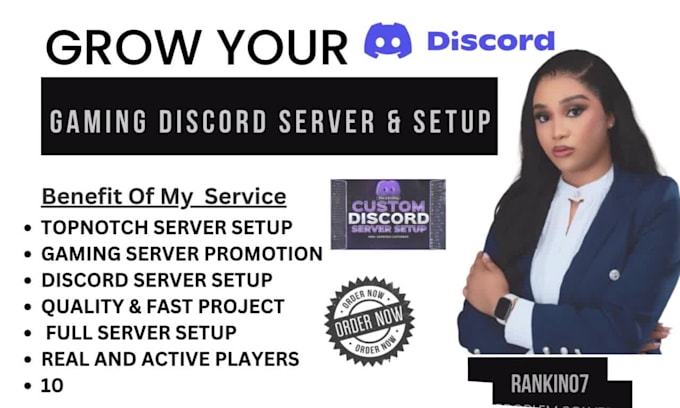 promote and setup your rust, minecraft create dayz, fivem gaming discord server