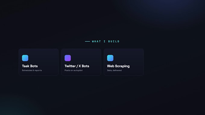 develop task bots, twitter bots, python bots and web automation bots