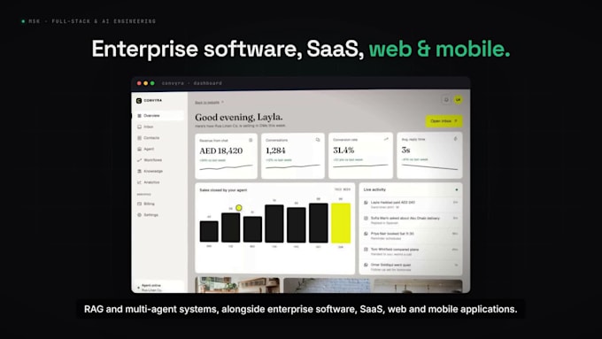 ai web app development ai saas ai agents as ai dev, software, next js developer