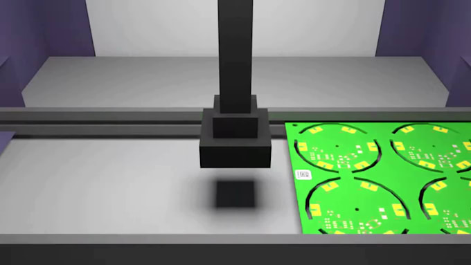 create 3d pcba animation for pcb assembly and electronics visualization