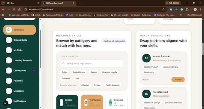 build a modern responsive dashboard using react and next js