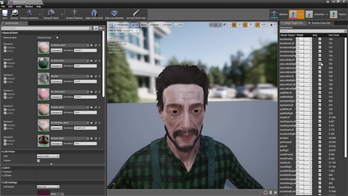 do realistic game character model, rig3d, retarget animate3d for ue, walk cycle