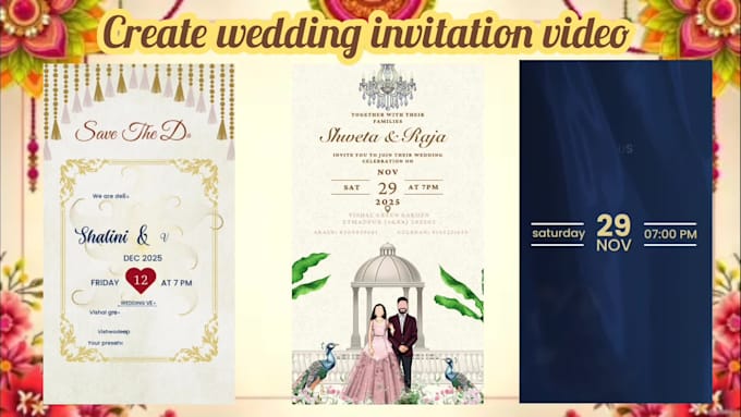 create indian wedding invitation video in 24 hours