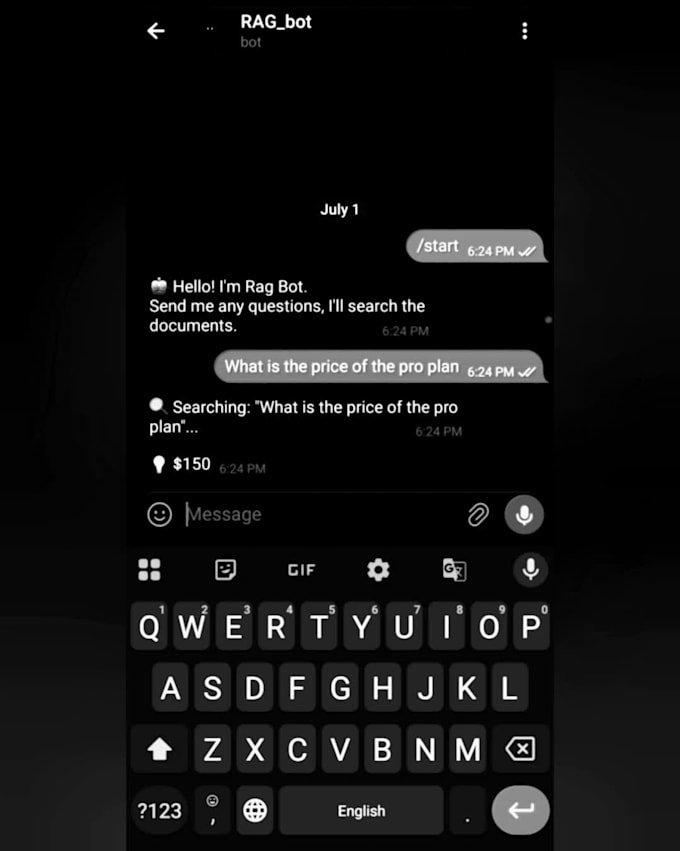 build a custom ai telegram bot using your business data rag