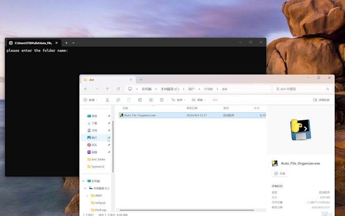 create a python file organizer automation script