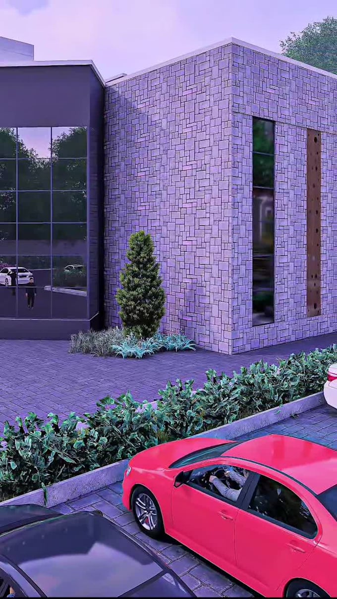 design event hall with realistic rendering