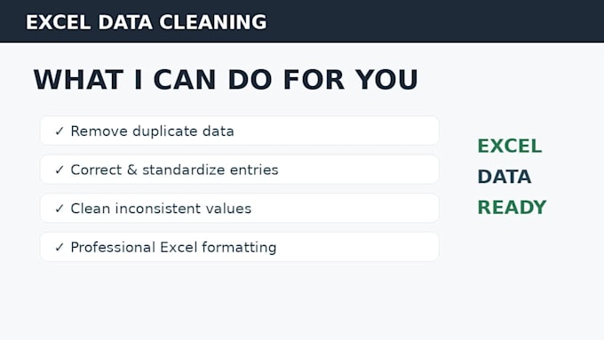 do excel data entry, data cleaning, and duplicate removal