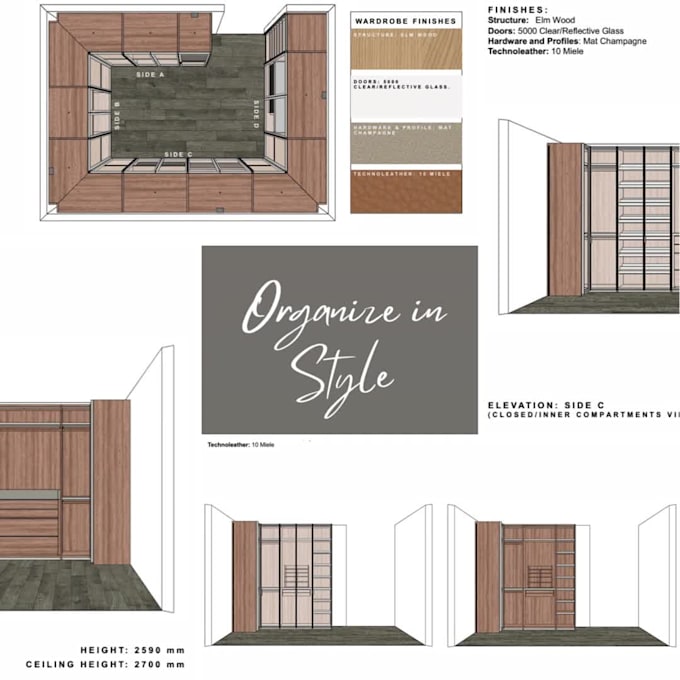 Design your walk in closet with detailed 3d interior renders by Hira ...