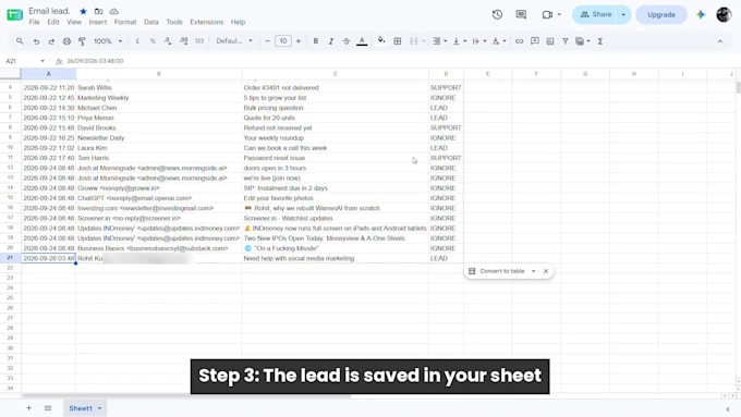 build ai email automation for leads and replies