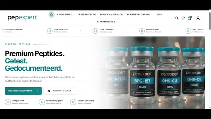 design and develop a high converting peptide website