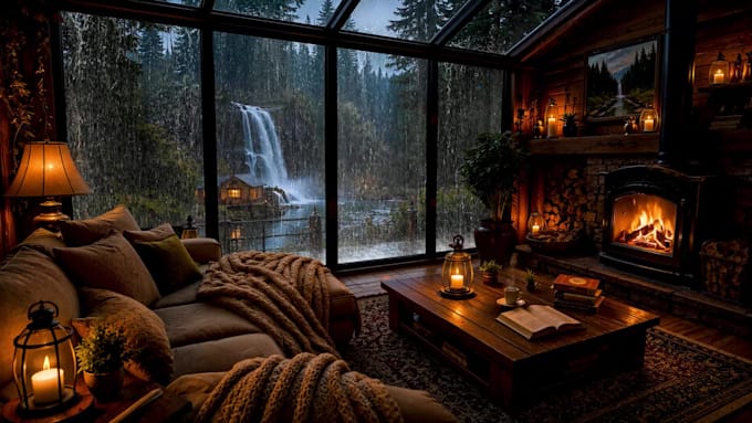 create cozy room raining video for your youtube