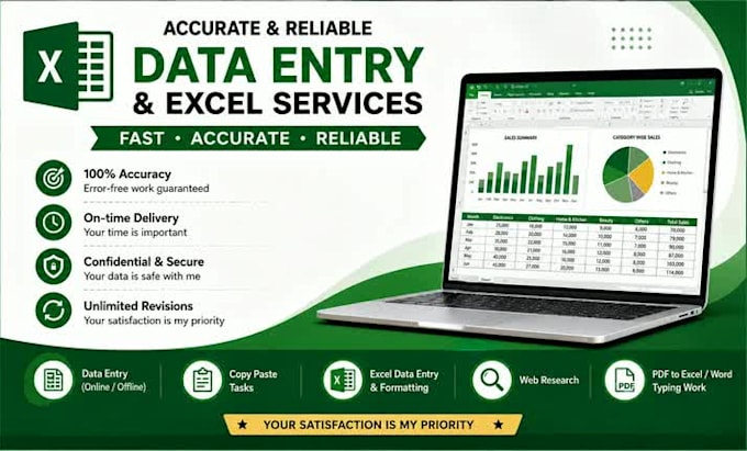 do accurate data entry and excel spreadsheet work